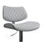 Armen Living Leland Adjustable Gray Faux Leather and Black Finish Bar Stool LCLEBABLGR - alternate 8